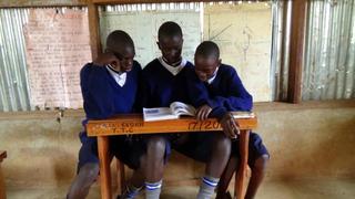 Isaac, Emmanuel and Samson discussing in class